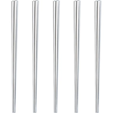 Baguettes En Acier Inoxydable - 23 5 Cm - Pour Cuisine Asiatique - 5 Paires (1/5)