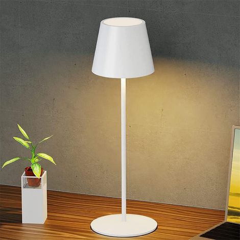 Lampe de chevet Tactile Sans fil a pile 5200mah,IP54,38cm Metal Lampe Led Rechargeable pour table bureau de la chambre (1/5)