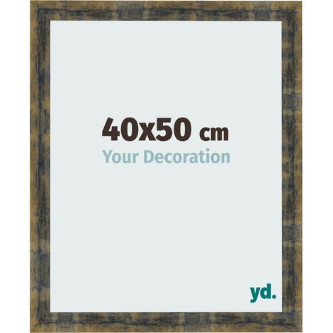 yd. - Cadre photo 40x50 - Bleu Or Melange - MDF - Pisa (1/5)