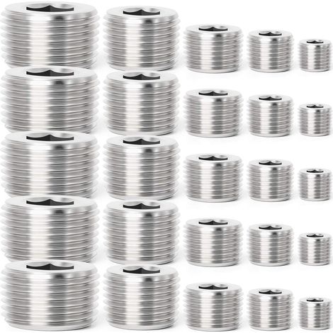5 Stück Edelstahl-Innengewinde-Rohrverschraubung, 1/8 Zoll, 1/4 Zoll, 3/8 Zoll, 1/2 Zoll, 3/4 Zoll NPT-Außengewinde (1/5)
