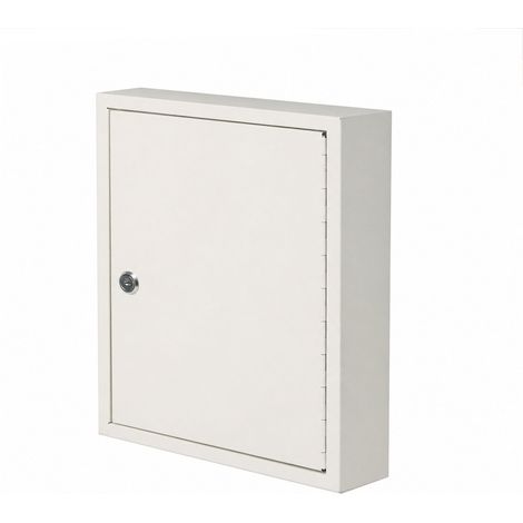 Levede Key Safe Cabinet 42-Key Steel Wall Mounted Lock Box With Labels White (1/5)