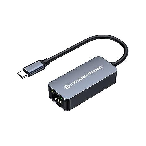 Conceptronic ABBY12GC Ethernet-Adapter Grau USB Typ-C