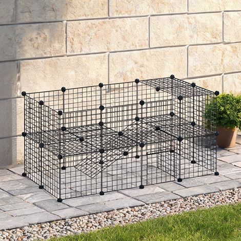 Cage pour rongeur coloris noir en métal ABS 146 x 73 x 73 cm (1/5)