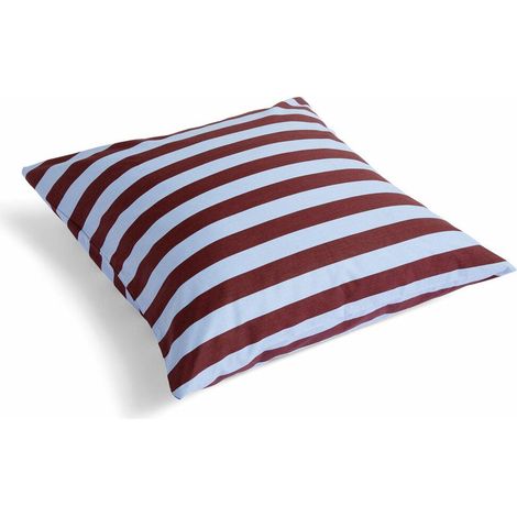 Funda de almohada a rayas burdeos y azul celeste 60x50 cm