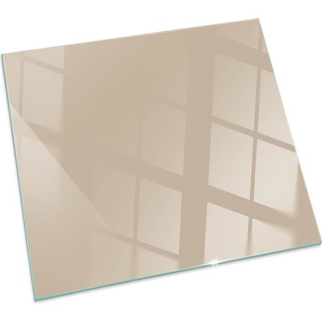 Funkenschutz Glasplatte Funkenschutzplatte für Kamin Ofenglas Gehärtetem Glas Bodenplatte Kaminglas Farbe Beige Quadratisch 60x60 cm