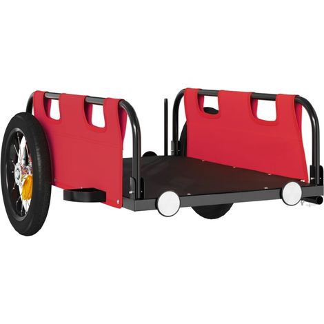 Rimorchio/carrello per il trasporto di biciclette in tessuto Oxford ferro rosso 020044386