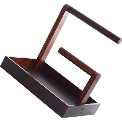 Solid Wood Jewelry Display Stand with Brown Tray, Multifunctional Watch and Bracelet Holder for Bathroom and Shop, Compact Headband Organizer (1/5)