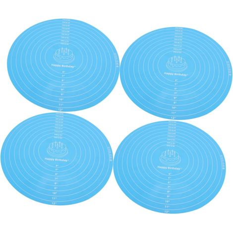ABOOFAN 4 Pièces Tapis de Cuisson Silicone avec Mesures Antidérapant et Antiadhésif Chaleur pour Pâtisserie et Décoration de Gâteaux Usage Cuisine Bleu Ciel'-'- (1/5)