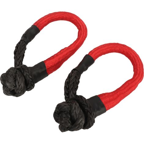 Lot de 2 manilles souples, corde de remorquage robuste de 25 tonnes (55 000 lb) pour SUV, quad, coffre et remorquage tout-terrain (1/5)