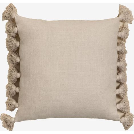 SKLUM Quadratisches Baumwollkissen (45x45 cm) Monsey Beige Leinen