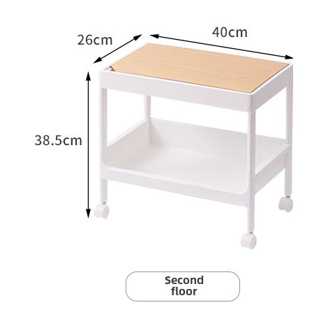 Platzsparender 2-stöckiger Servierwagen, 40 x 26 x 38,5 cm, mit Ablagefach für Snacks und Zubehör