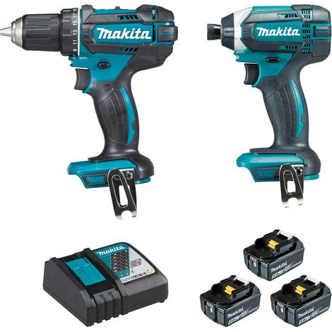 Pack MAKITA 7 machines chantier et jardin 18V batteries 5Ah (1/5)
