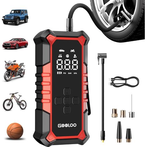 Compresseur d'air Portable 160 PSI (11 BAR),Gonfleur de Pneu Sans Fil avec Manomètre Numérique et Lumière LED - Pompe de Pneu Électrique Intelligente avec Arrêt Automatique Pour Pickup (1/5)