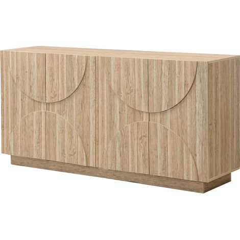 Buffet en bois naturel avec étagères 160 x 40 x 80 cm (1/5)