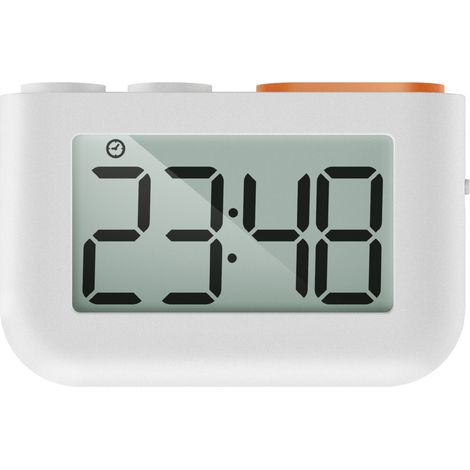 Minuterie de cuisine numérique, compte à rebours/horloge magnétique avec support de fonction personnalisé et grand écran LCD, alarme sonore, outil de gestion du temps (1/5)
