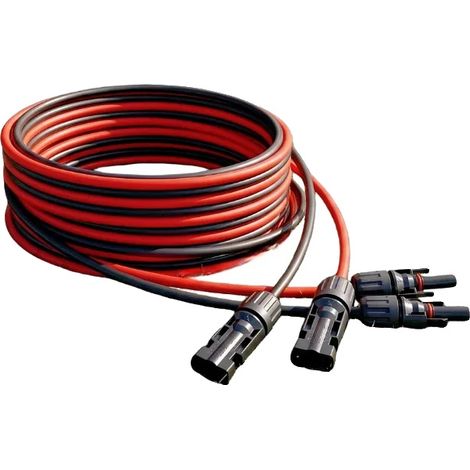 Cable solar, 10 m de longitud, resistente a los rayos UV y a la humedad, 6 mm² 10 m (1/2)