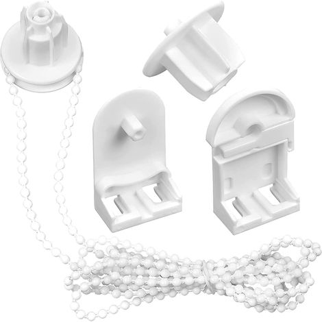 Kit de réparation de store enrouleur en plastique de 25 mm avec chaîne à perles pour tringles à rideaux/supports de store occultant