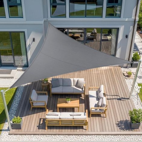 Sonnensegel Dreieckig Anthrazit Wasserdicht UV Schutz 5x5x5m Anthrazit (1/5)