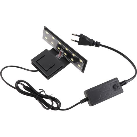 Lampe d'aquarium portable 6W 12 LED, lumière blanche, pour bocal à poissons (1/5)