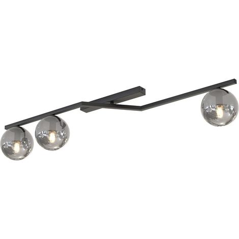 Plafoniera industriale nera 3xE14 sfere grafite NATON (1/5)