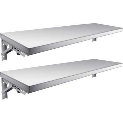 Étagère Murale en Acier Inoxydable - Étagère Murale Pliable - Étagère de Cuisine Commerciale - Camion Alimentaire, Restaurant, Garage, buanderie, Linge (40 cm, 2 pièces) (1/5)