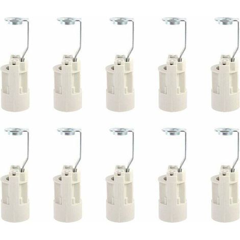 Douille E14 réglable en plastique ignifuge – Lot de 10 culots compatibles LED et économiques, 250 V / 4 A (1/5)