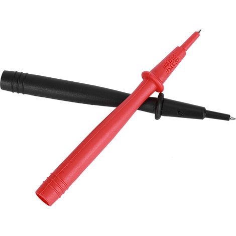 Lot de 2 sondes pour multimètre et voltmètre, embouts en cuivre nickelé, aiguille de 2 mm et prise banane de 4 mm. (1/5)