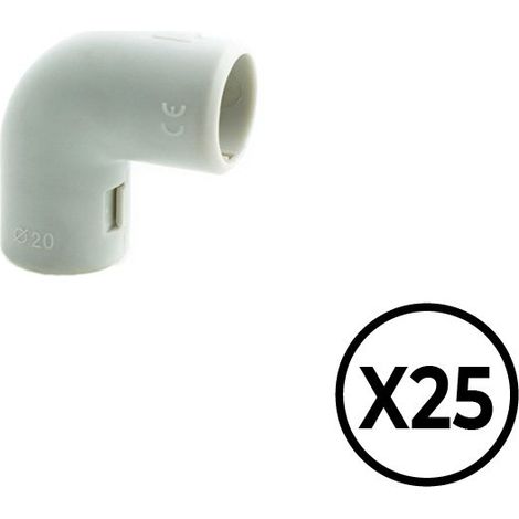 Codo inspeccionable gris 90° de pvc ø 25 mm, 25 unidades