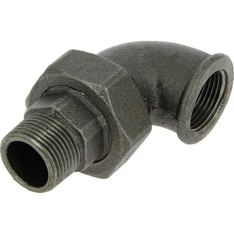 Coude union fonte noir Mâle Femelle 1"