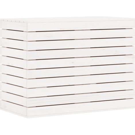 Maison Exclusive - Cesto para la ropa sucia madera maciza pino bl