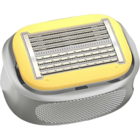 Rasoir manuel pour crâne chauve tondeuse de tête portable étanche appareil d'épilation ergonomique à poignée jaune (1/5)