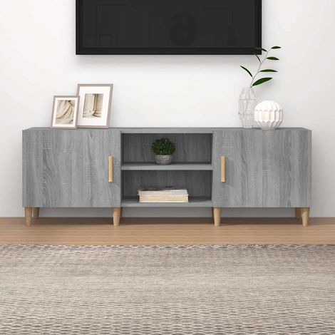 Meuble TV-Banc TV-Meuble Télé Sonoma gris 150x30x50 cm Bois d'ingénierie 436816 (1/5)