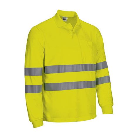 Polo térmico de Alta Visibilidad de manga larga y bolsillo VALENTO BUCKLAND M Amarillo Flúor (1/3)