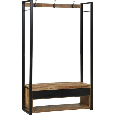 Clothes Rack Brown 110 x 40 x 185 cm Solid Mango wood vidaXL