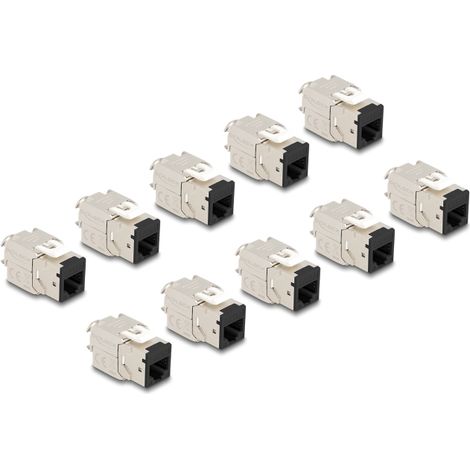 Delock MÃ³dulo Keystone RJ45 hembra a LSA Cat.6A montaje sin herramientas negro juego 10 piezas