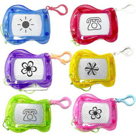 Tableau magnétique effaçable pour enfants, lot de 6 mini ardoises à dessin avec mousqueton pour sac à dos, 4 pouces, cadeau d'anniversaire, fête, 6 couleurs (1/5)