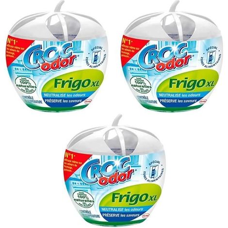 Désodorisant pour frigo - Sans odeur - Grand format XL - Croc Odor - Lot de 3 pièces