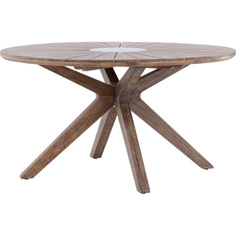 Table de Jardin Ronde "Rosario" 140cm Marron (1/4)