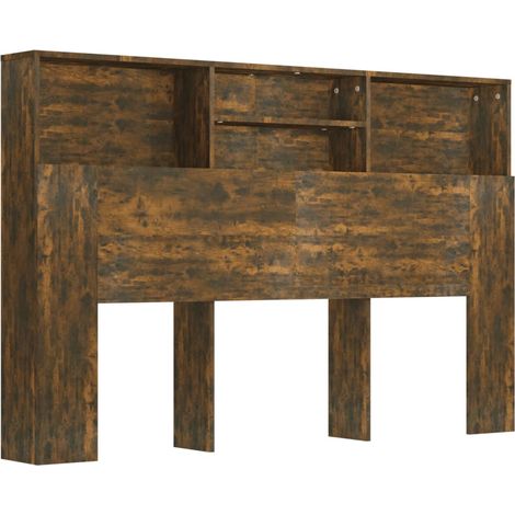 Mueble cabecero color roble ahumado 160x19x103,5 cm vidaXL