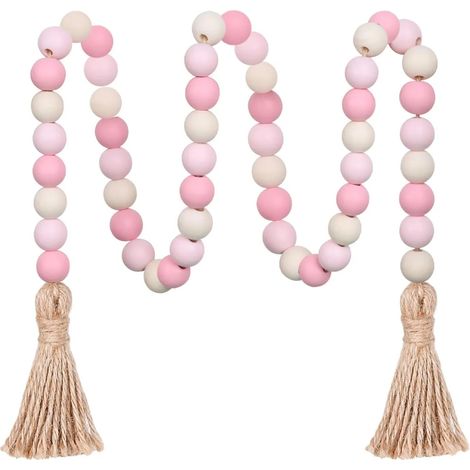 39 pouces de perles de bois en ruisseau, palettes en cascade avec perles de Bohême, perles décoratives pour la décoration de la maison (1/5)