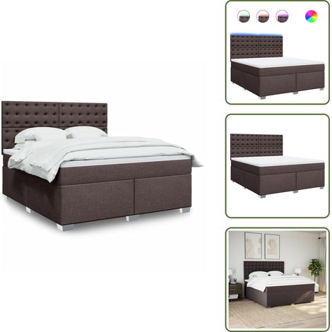 Sommier à lattes de lit avec matelas Marron foncé 180x200 cm - Sommier À Lattes De Lit - Sommiers À Lattes De Lit - Lit - Meuble De Chambre À Coucher (1/5)