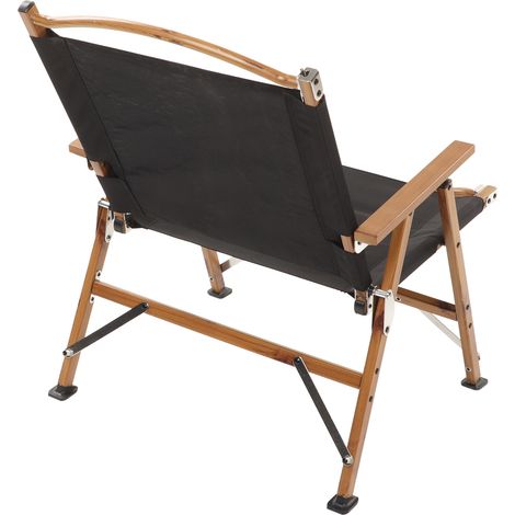 Chaise pliante portable avec accoudoirs, chaise de jardin ultralégère, adaptée à la randonnée, à la pêche à la plage, noire. (1/5)