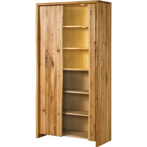 Vitrine en bois de Chêne sauvage 105x45x204 naturel huilé PURE OAK 106 (1/4)