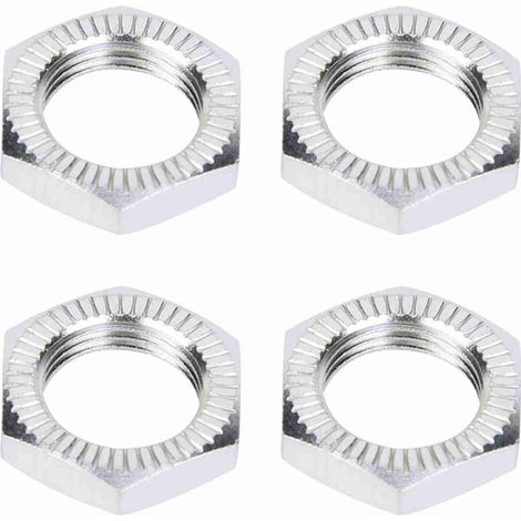 SJLERST Écrous de roue, Écrous de roue en alliage d'aluminium compatibles avec voiture 1/8 RC(Silver) (1/5)