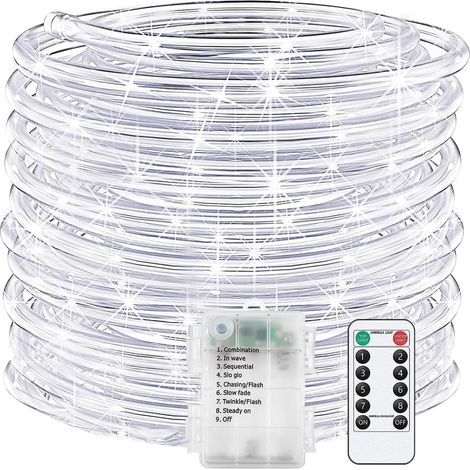 Guirlande Lumineuse à Pile Imperméable 8 Modes Chaude Lumière Intérieur & Extérieur Avec Télécommande pour Noël Thanksgiving Anniversaire Fête Mariage (Bleu, 20M 200LED) (1/5)