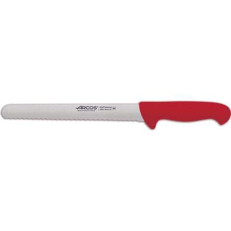 Konditormesser Arcos Farbe - Prof  295022  in Nitrum Edelstahl und mango ergonomisches rotes Polypropylen und 25 cm Klinge, Vitrine
