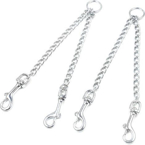 Kettenleine mit doppelter Metallbefestigung für große und mittelgroße Hunde, ideal für Spaziergänge (3,5 mm x 60 cm) (1/4)