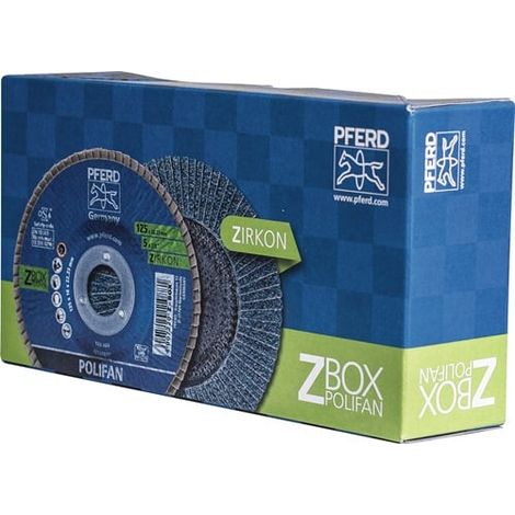 Disco lamellare PFERD POLIFAN Z Ø 125 mm grana Z-40 conico INOX Corindone zirconio - 69300934 (1/4)