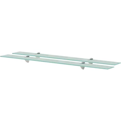 Lot de 2 Étagères murales Étagère de Rangement - Meuble de rangement Verre 100 x 10 cm 8 mm BV159897 - BonneVie (1/4)