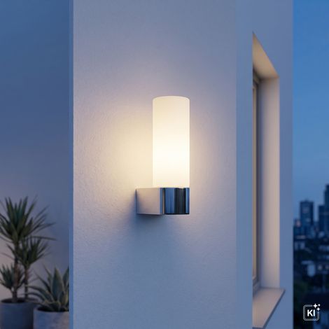 Wandlampe innen IP44 Aluminium Glas H: 16.5 cm Chrom Weiß G9 Modern Badleuchte (1/5)